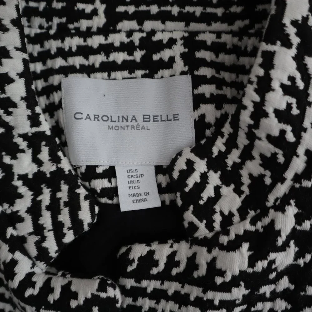 Carolina Belle Houndstooth Plaid Textured Coat | S